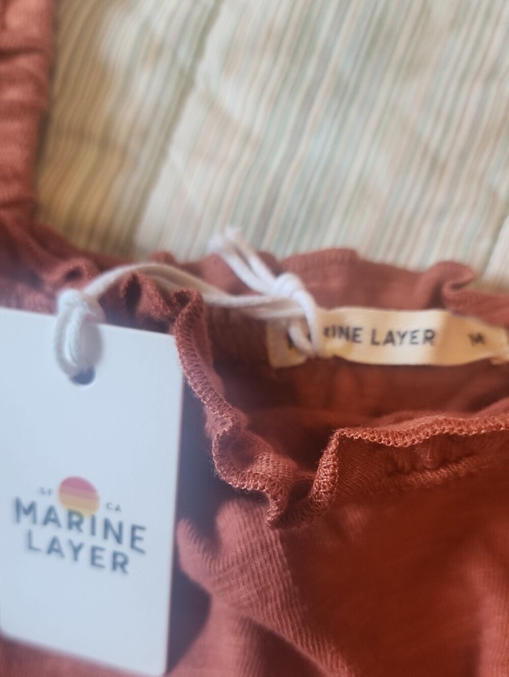 Marine Layer Rust Ruffle-Trim Cropped Tank - Picture 2 of 5